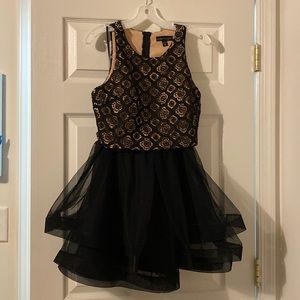 2 piece black and beige dress